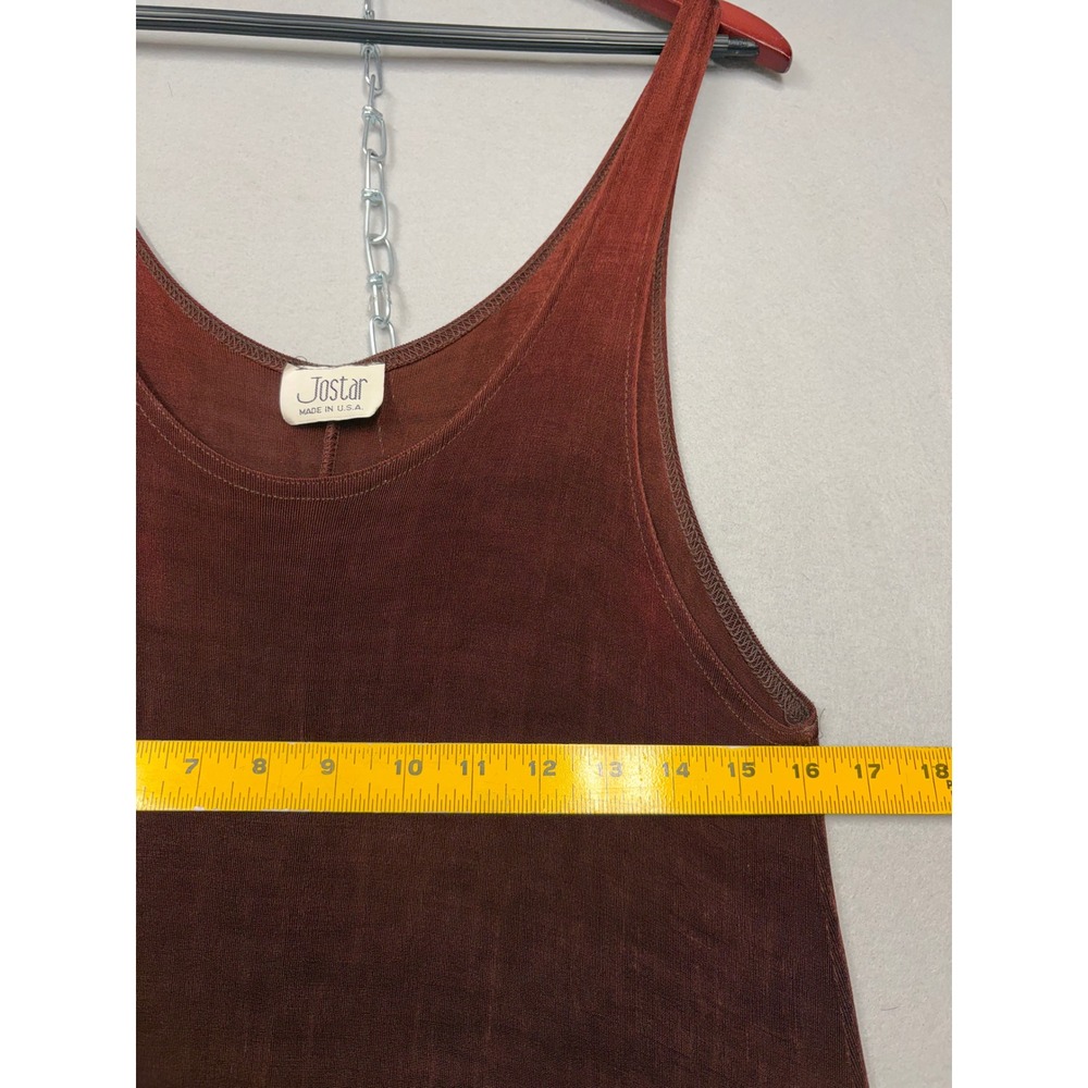 Jostar Maxi Dress Women Medium Brown Vintage 90s Slinky Knit Sleeveless USA Made - Picture 6 of 11